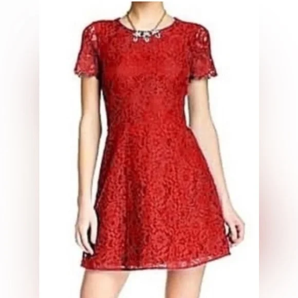 J. Crew Red Lace Holiday Dress - Picture 3 of 9